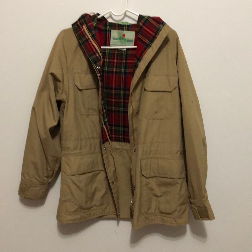 EMS Vintage jacket with plaid interior